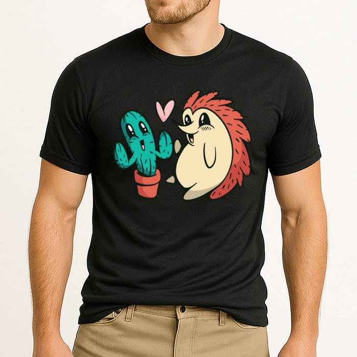 Cute Cactus And Hedgehog Cooling Performance Crew T-Shirt