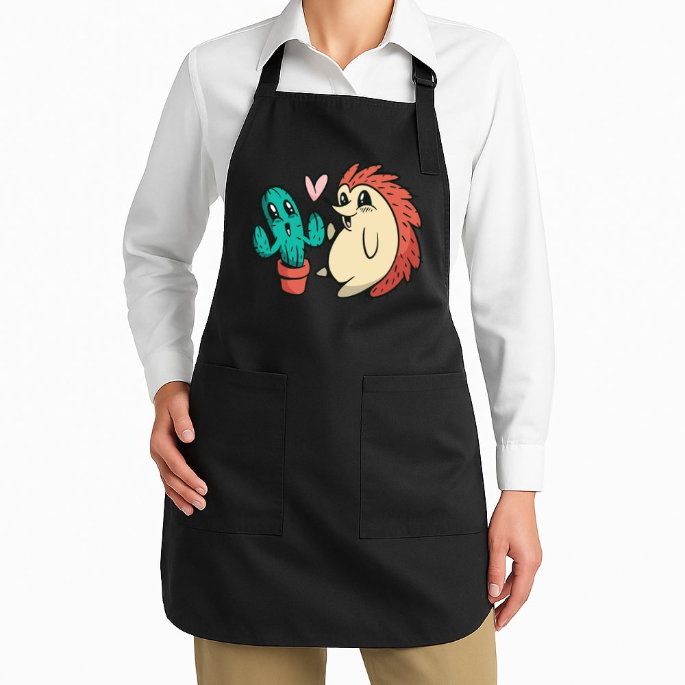 Cute Cactus And Hedgehog Apron
