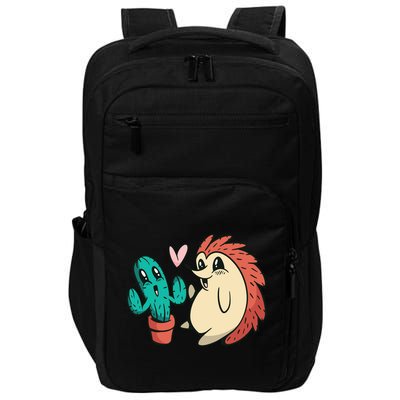 Cute Cactus And Hedgehog Impact Tech Backpack