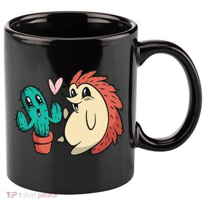 Cute Cactus And Hedgehog 11oz C Handle Ceramic Mug