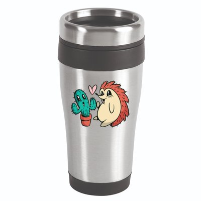 Cute Cactus And Hedgehog 16oz Travel Tumbler