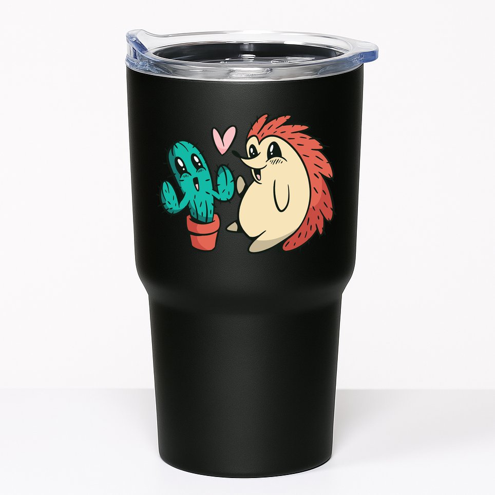 Cute Cactus And Hedgehog Tumbler