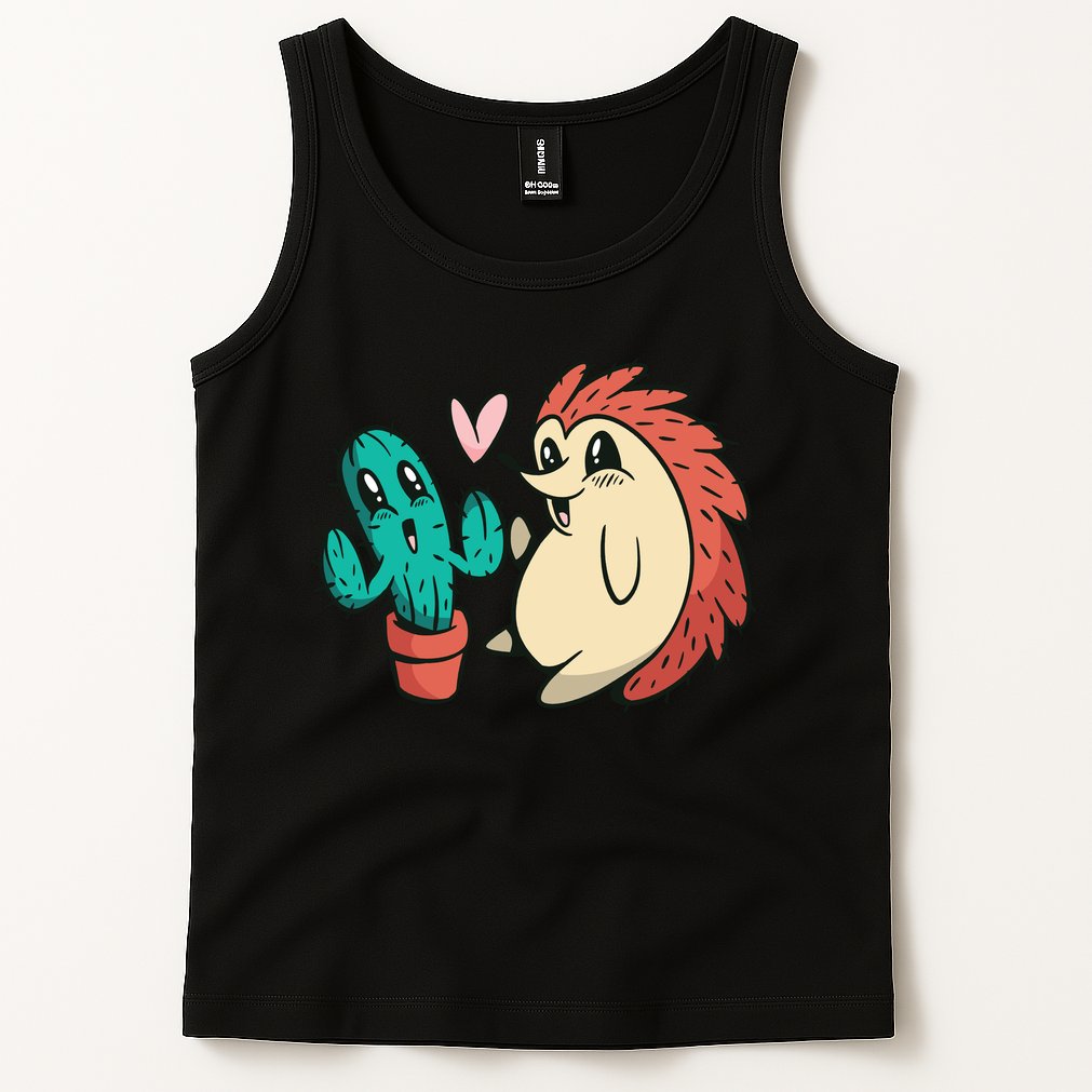 Cute Cactus And Hedgehog Tank Top