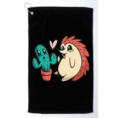 Cute Cactus And Hedgehog Golf Towel