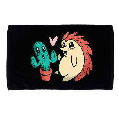 Cute Cactus And Hedgehog Microfiber Hand Towel