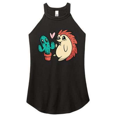 Cute Cactus And Hedgehog Women's Perfect Tri Rocker Tank
