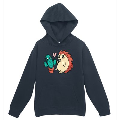 Cute Cactus And Hedgehog Urban Pullover Hoodie