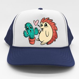 Cute Cactus And Hedgehog Trucker Hat