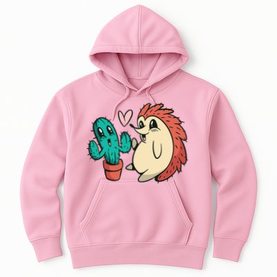 Cute Cactus And Hedgehog Hoodie