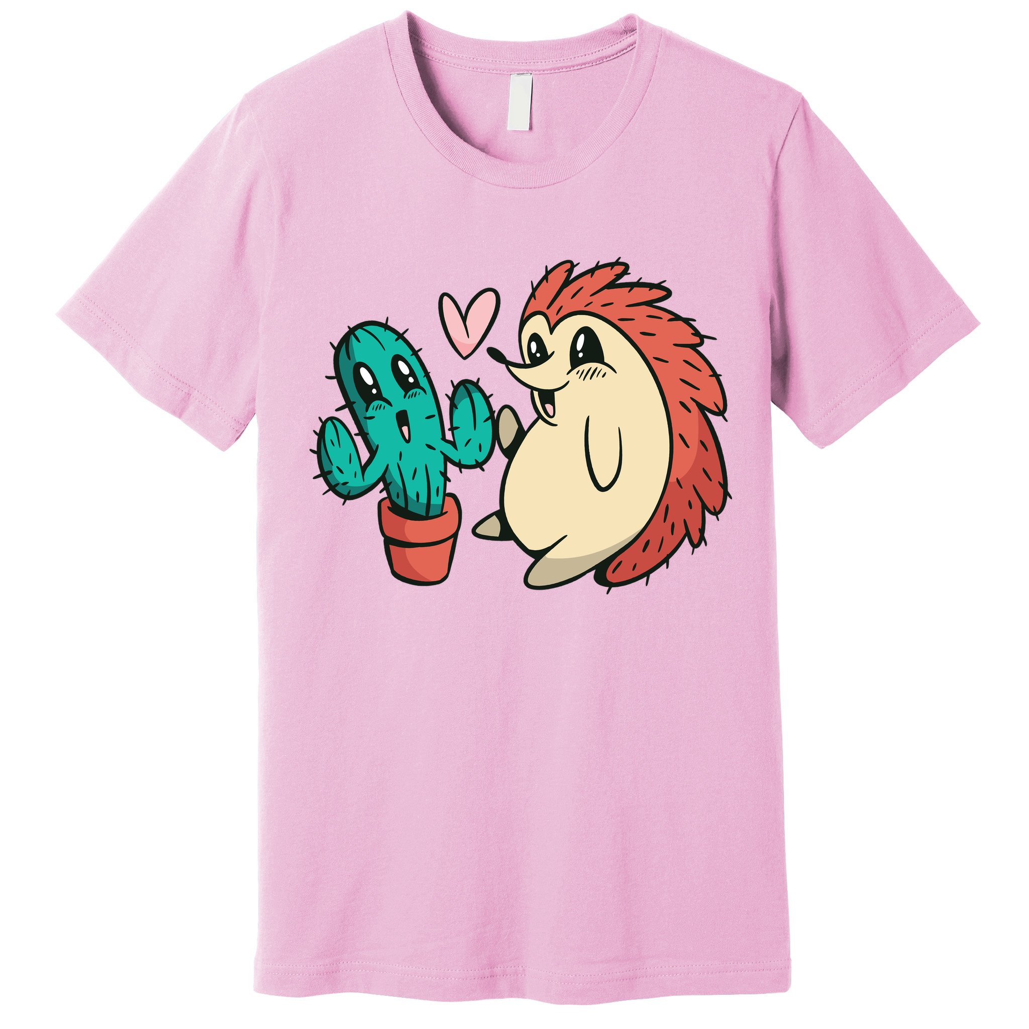 Cute Cactus And Hedgehog Premium T-Shirt