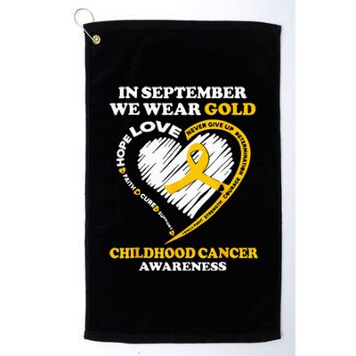 Childhood Cancer Awareness In September We Wear Gold Platinum Collection Golf Towel