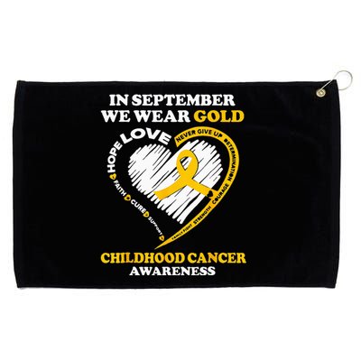 Childhood Cancer Awareness In September We Wear Gold Grommeted Golf Towel