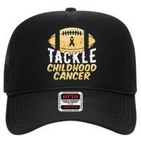 Childhood Cancer Awareness Tackle Childhood Cancer Football High Crown Mesh Back Trucker Hat