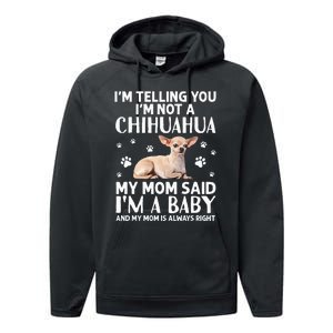 Cute Chihuahua Art For Women Mom Dog Breed Chihuahua Lovers Performance Fleece Hoodie