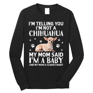 Cute Chihuahua Art For Women Mom Dog Breed Chihuahua Lovers Long Sleeve Shirt