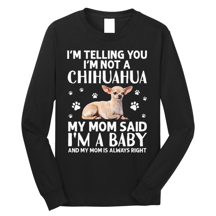 Cute Chihuahua Art For Women Mom Dog Breed Chihuahua Lovers Long Sleeve Shirt