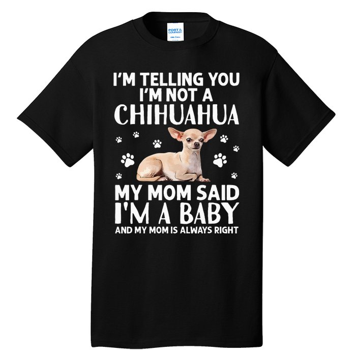 Cute Chihuahua Art For Women Mom Dog Breed Chihuahua Lovers Tall T-Shirt