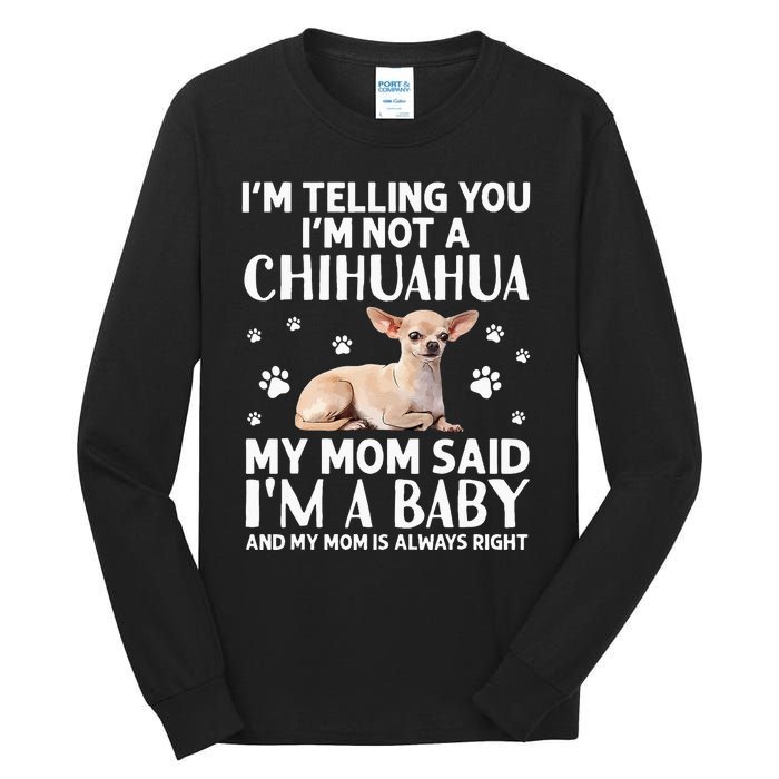 Cute Chihuahua Art For Women Mom Dog Breed Chihuahua Lovers Tall Long Sleeve T-Shirt