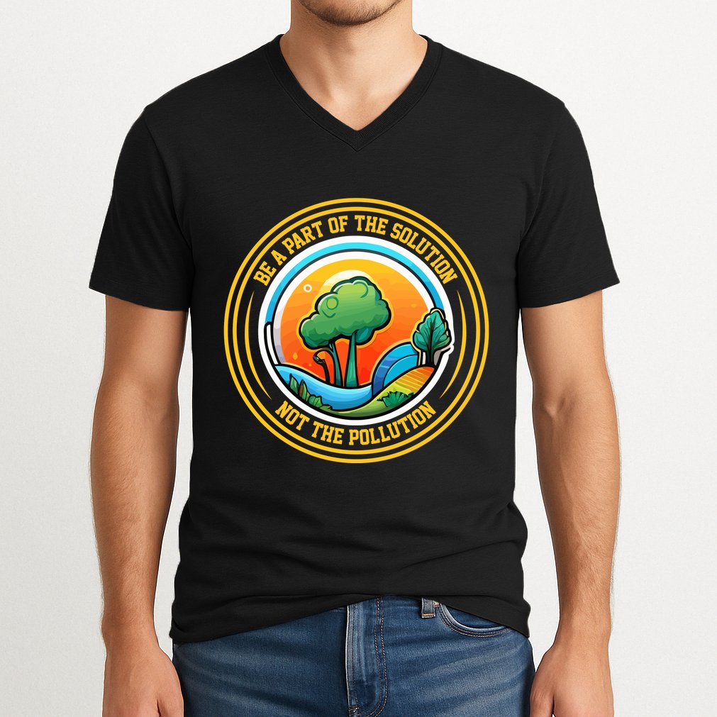 Climate Change Awareness Emblem V-Neck T-Shirt