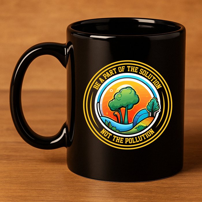 Climate Change Awareness Emblem 11oz C Handle Ceramic Mug