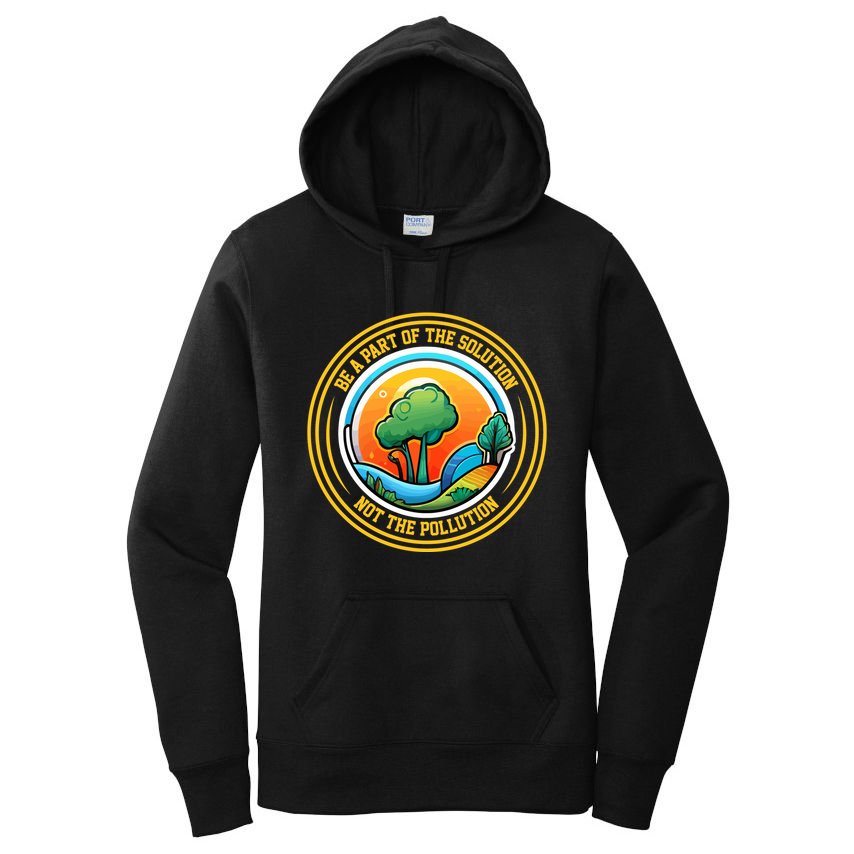 Climate Change Awareness Emblem Women's Pullover Hoodie