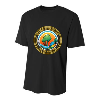 Climate Change Awareness Emblem Youth Performance Sprint T-Shirt