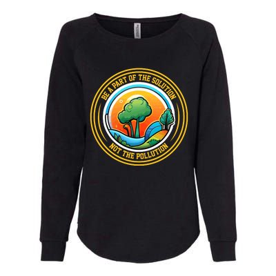 Climate Change Awareness Emblem Womens California Wash Sweatshirt