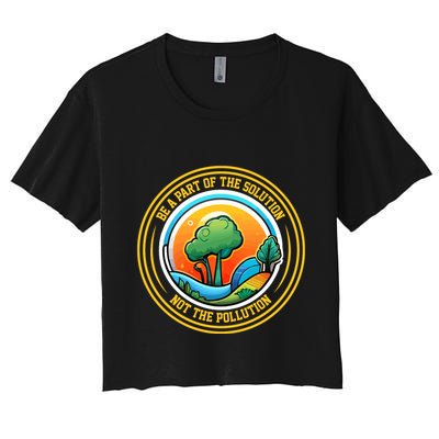 Climate Change Awareness Emblem Crop Top