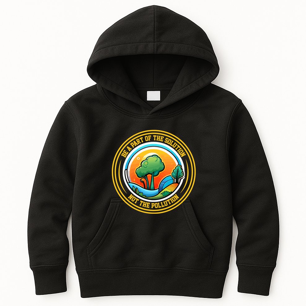 Climate Change Awareness Emblem Kids Hoodie