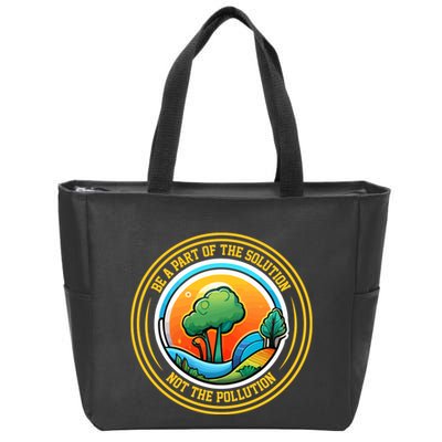 Climate Change Awareness Emblem Zip Tote Bag