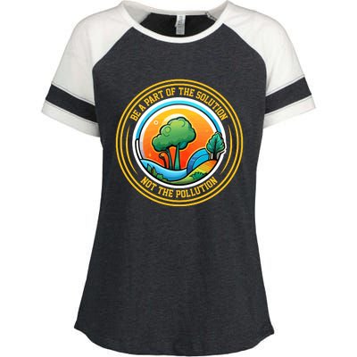 Climate Change Awareness Emblem Enza Ladies Jersey Colorblock Tee