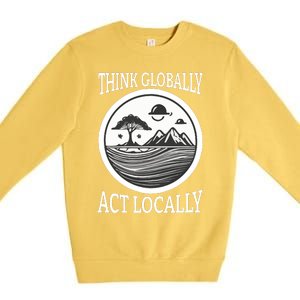 Climate Change Awareness Graphic Premium Crewneck Sweatshirt