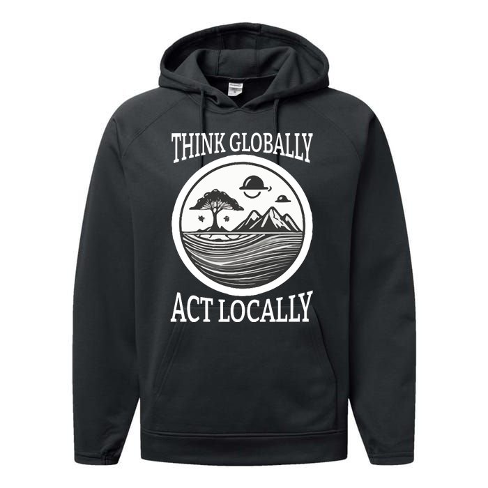 Climate Change Awareness Graphic Performance Fleece Hoodie