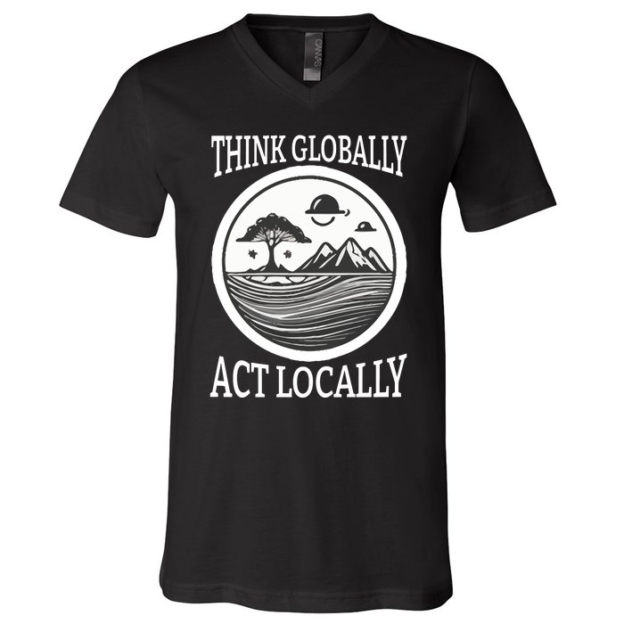 Climate Change Awareness Graphic V-Neck T-Shirt