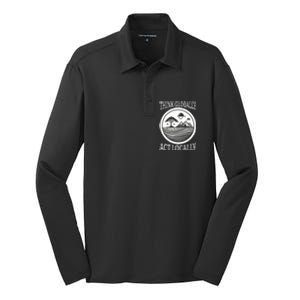 Climate Change Awareness Graphic Silk Touch Performance Long Sleeve Polo