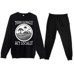 Climate Change Awareness Graphic Premium Crewneck Sweatsuit Set