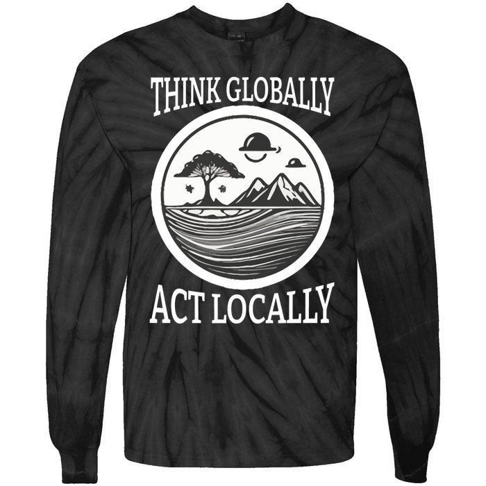 Climate Change Awareness Graphic Tie-Dye Long Sleeve Shirt