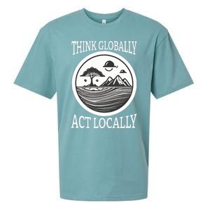 Climate Change Awareness Graphic Sueded Cloud Jersey T-Shirt