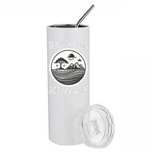 Climate Change Awareness Graphic Stainless Steel Tumbler