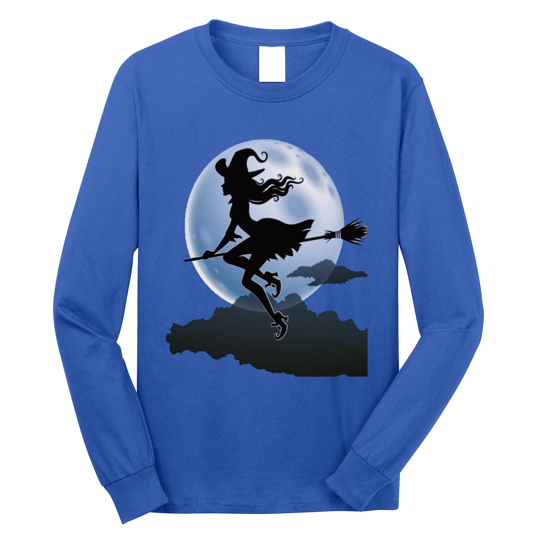 Cute Cottagecore Aesthetic Witch Moon Star Witchy Vintage Gift Long Sleeve Shirt