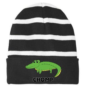 Chomp Cute Alligator Striped Beanie with Solid Band