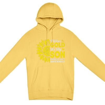 Childhood Cancer Awareness Warrior Gift Premium Pullover Hoodie