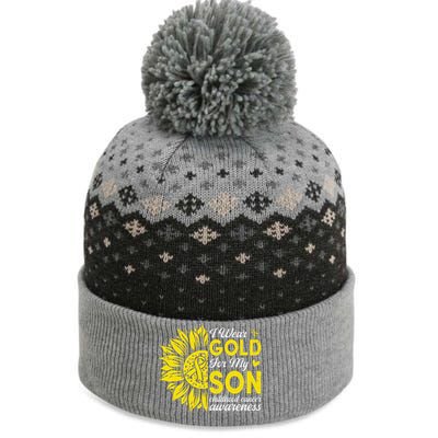 Childhood Cancer Awareness Warrior Gift The Baniff Cuffed Pom Beanie