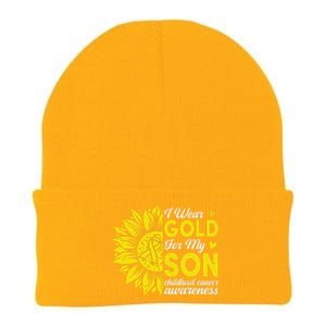 Childhood Cancer Awareness Warrior Gift Knit Cap Winter Beanie