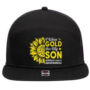 Childhood Cancer Awareness Warrior Gift 7 Panel Mesh Trucker Snapback Hat