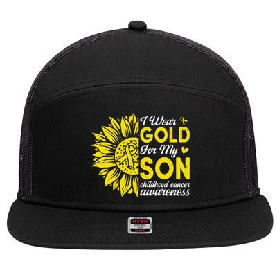 Childhood Cancer Awareness Warrior Gift 7 Panel Mesh Trucker Snapback Hat