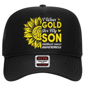 Childhood Cancer Awareness Warrior Gift High Crown Mesh Back Trucker Hat