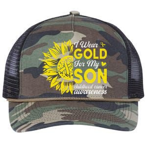 Childhood Cancer Awareness Warrior Gift Retro Rope Trucker Hat Cap