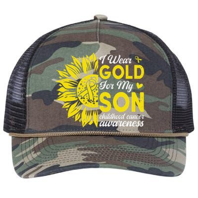 Childhood Cancer Awareness Warrior Gift Retro Rope Trucker Hat Cap