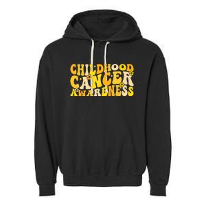 Childhood Cancer Awareness Rainbow Awareness Ribbon Garment-Dyed Fleece Hoodie